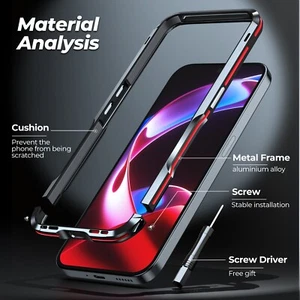 LUPHIE Aluminum Metal Bumper Shockproof CaseFor Nothing Phone 3 3a Pro 2a + Plus - Picture 1 of 11