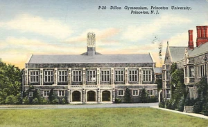 Postal de la Universidad de Princeton Dillon Gymnasium c1949 arquitectura de Nueva Jersey - Imagen 1 de 2