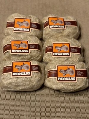 6 hilos de gatito Reynolds 16 % lana, 84 % acrílico. Beige.Hecho en Bélgica.Mach Lavable Foto 1 de 3
