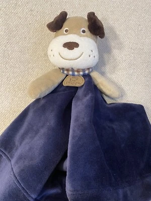 Manta de seguridad Carter's My First Puppy Dog Sonajero Lovey azul marino tostado satinado Foto 1 de 4