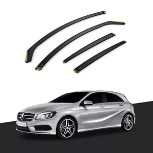 Mercedes A-Class W176 2012-2018 5 Door Hatchback Wind Deflectors 4pc Tinted - Picture 1 of 10