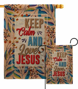 Liebe Jesus Sackleinen Garten Flagge religiös Glaube Deko Geschenk Hof Haus Banner - Bild 1 von 19
