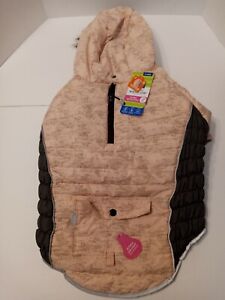 Top Paw Pink/Gray Insulated Hooded Winter Dog Coat X-Large