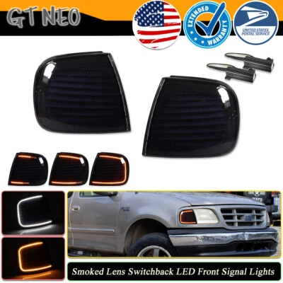 2X Luces LED de señal de esquina Switchback ahumadas para Ford F150 Expedition 1997-2003 Foto 1 de 4