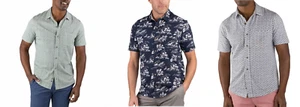 Tailor Vintage Men’s Short Sleeve Woven button Down Shirt - Picture 1 of 31