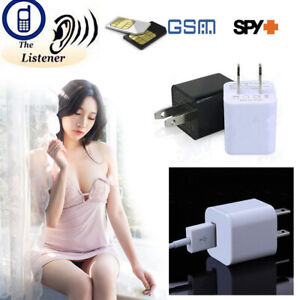 Audio Ear Bug Listening Device Voice Activated Wall Charger GSM GPS Tracker B