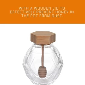 Glass Storage Honey Pots Wooden Honey Jar Honey Glass Pots Glass Container - Picture 1 of 7