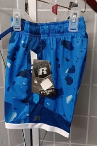 New Russell Boy Core Shorts Blue Dri-power 360 Reflective Confort Waist Athletic - Picture 1 of 1