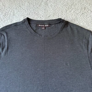 NEW Michael Kors T Shirt Mens Medium Gray Preppy Long Sleeves Workwear - Picture 1 of 10