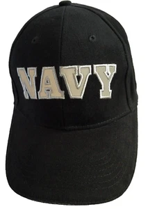US Navy Hat Cap by Eagle Crest Black Adjustable USN Military Hat - Picture 1 of 8