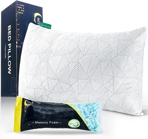 Cooling Pillow Queen Size, Shredded Memory Foam Cool Pillow for Hot Sleepers - Picture 1 of 6