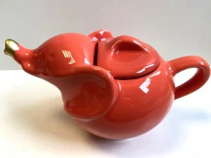 Objet Publicitaire Emblématique Théière en Céramique Éléphant Corail Lipton Art - Foto 1 di 8