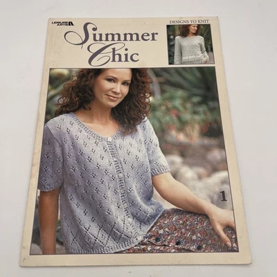 SUMMER CHIC Designs to Knit 8 pattern booklet Leisure Arts #3299 2002 - Image 1 of 4