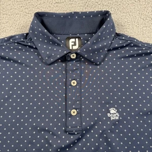 Camisa polo de golf FootJoy FJ para hombre grande L azul marino estampado de diamantes rendimiento - Imagen 1 de 9