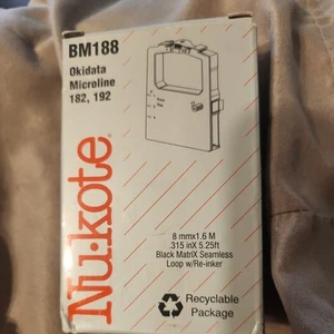 Nu-kote Okidata Microline 182, 192 Black Replacement Cartridge Ribbon NEW - Photo 1/2