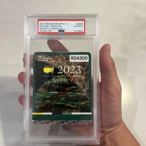 Jon Rahm Signed 2023 Masters Badge Ticket Autographed COA Mint - Picture 1 of 4