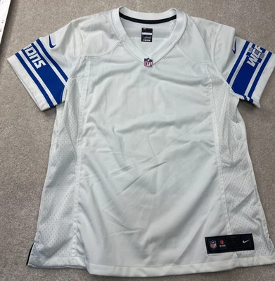 Detroit Lions Jersey Womans XL White Blue NFL On Field Nike Blank Custom - Image 1 of 4