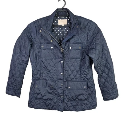 Chaqueta acolchada para mujer Banana Republic azul marino botón a presión y cremallera completa talla XL Foto 1 de 4