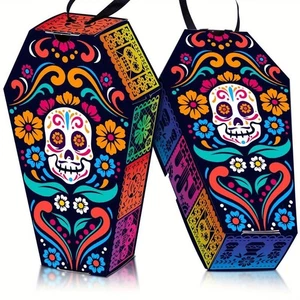 5 x Schmuckkästchen in Sargform Tag der Toten Karton Geschenkbox, Gastgeschenke Hexen - Bild 1 von 10