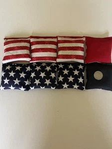 4 Stars (navy Back) & 4 Stripes ( Red Back)  Mini Cornhole Bean Bags 3 X  3” - Picture 1 of 2