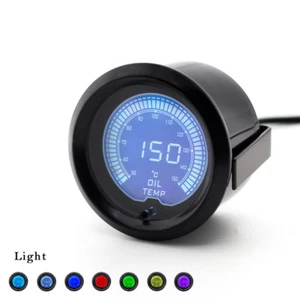 2 "52mm LCD digital 7 colores EVO Oil Temp Medidor de temperatura del coche con sensor - Imagen 1 de 11