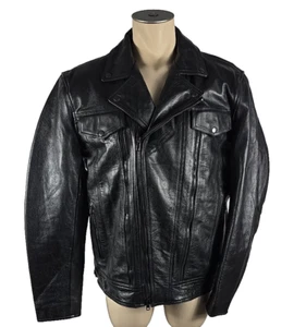 Chaqueta de cuero Milwaukee para hombre Cruiser ventilada negra para motocicleta forro con cremallera talla M - Imagen 1 de 6