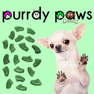 Soft Nail Caps For Dog Claws ( GREEN GLITTER ) * Purrdy Paws * 6 Sizes up to XXL - Picture 1 of 1