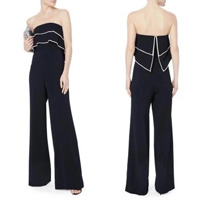 Комбинезон Jay Godfrey темно-синий многоярусный с оборками оверлей Johnston без бретелек размер 6 - Изображение 1 из 4