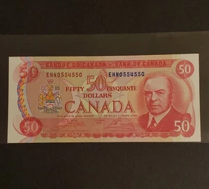 1975 Bank of Canada $50 RADAR Banknote. 3-DIGIT RADAR Banknote. Circulated. - Picture 1 of 2
