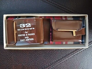 Vintage Neue Unbenutzte In Box PLAID Geldbörse Für Männer Ohne Markenzeichen 32 Fenster - Bild 1 von 10