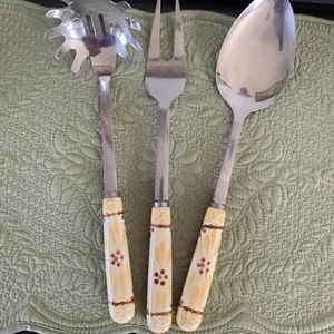 Temptations Serving Utensils Fork Spoon Pasta Fork 3 Piece Set - Picture 1 of 6
