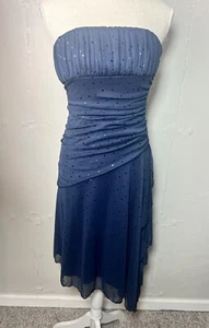 Teeze Me marineblau Pailletten trägerloses Kleid Damen klein - Bild 1 von 7