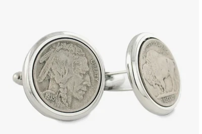 Gemelos David Donahue de plata de ley de níquel búfalo Foto 1 de 4