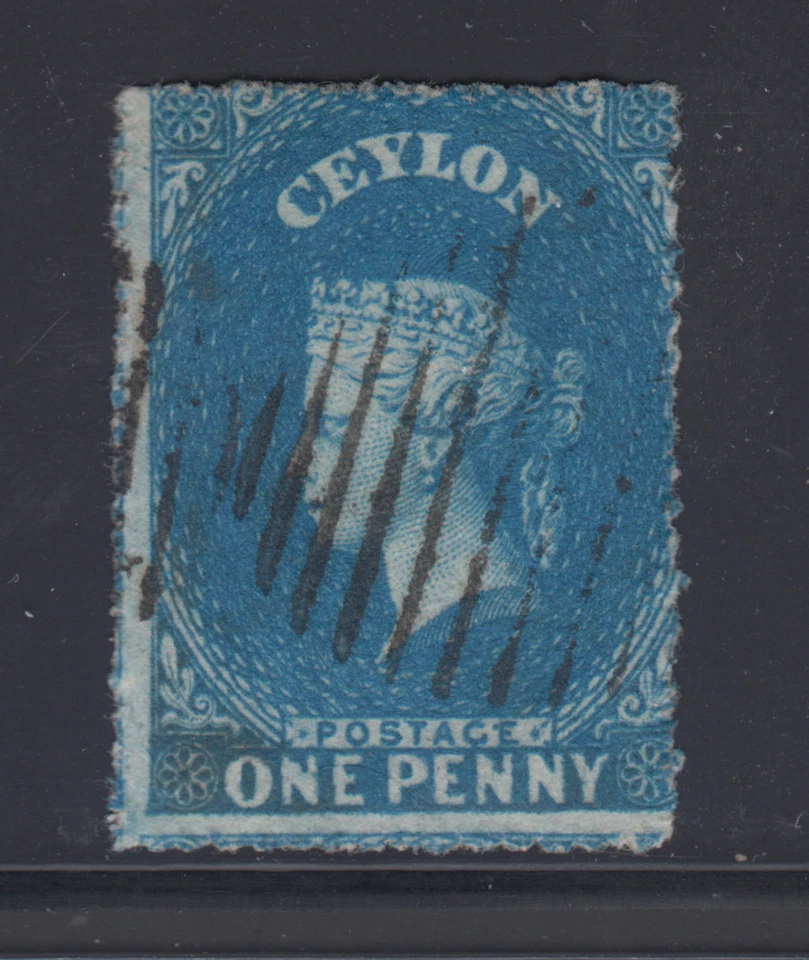 Ceilán SG 19 usado 1861 1p azul claro Reina Victoria, centrado habitual, sonido Foto 1 de 1