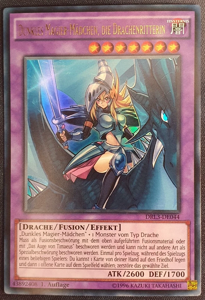 Dunkles Magier Mädchen die Drachenritterin NEU! Ultra Rare Yugioh deutsch - Bild 1 von 1