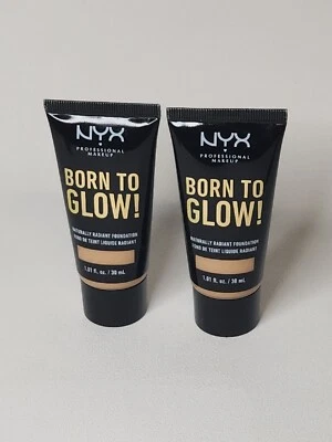 Lot of 2- NYX Born To Glow, Naturally Radiant Foundation, BTGRF15 CARAMEL - Image 1 of 2