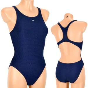 Nike Mädchen Badeanzug Schwimmanzug Training Sport dunkel blau (9-10 Jahre) 140 - Picture 1 of 3