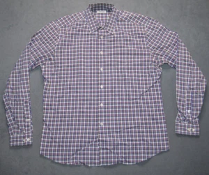Barneys New York Button-Up Blue Plaid Dress Shirt 100% Cotton Size XL - Picture 1 of 11