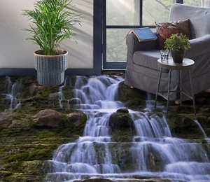 3D Blue Falls 1976 Floor WallPaper Murals Wall Print Decal AU Zoe - Picture 1 of 5
