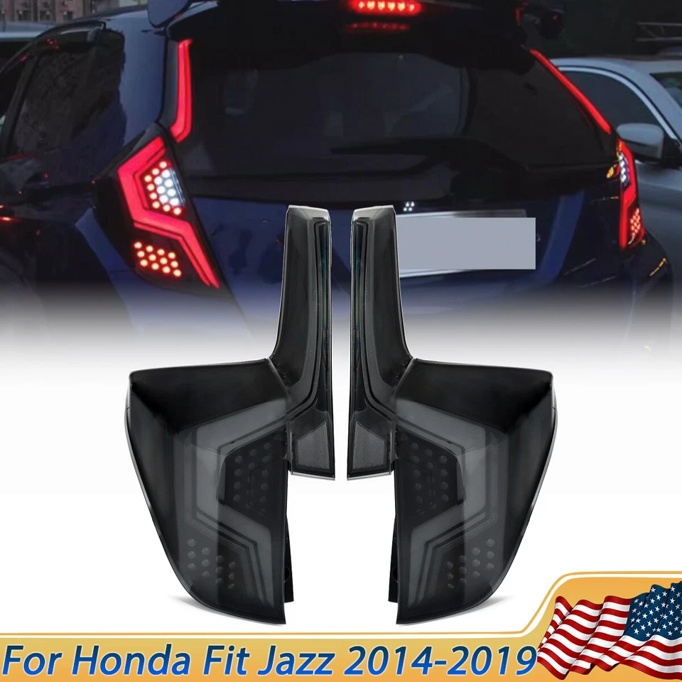 Lente de humo para Honda Fit Jazz 2014-2019 animación lámpara de freno trasera luz trasera LED Foto 1 de 4