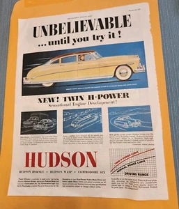 1952 HUDSON HORNET AND FRAM FILTER ADS - SATURDAY ABEND POST - 18. OKTOBER 1952 - Bild 1 von 2