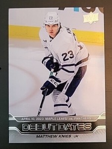 2023-24 UD Upper Deck Debut Dates - DD-18 Matthew Knies - Toronto Maple Leafs 