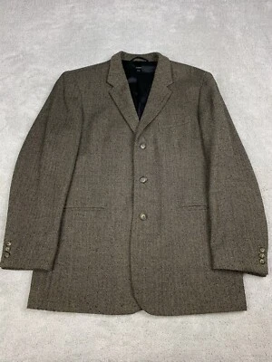 Blazer Claiborne Tweed Espiga Para Hombre 42R Marrón Grueso Lana Traje Chaqueta (defecto) Foto 1 de 4
