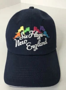 Cappello Berretto Baseball Six Flags New England ~ Navy ~ Unisex - Foto 1 di 6
