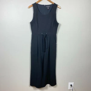 Rachel Zoe Jumpsuit Womens 10 Black Cropped Wide Leg Tie Waist Sleeveless Scoop - Picture 1 of 10