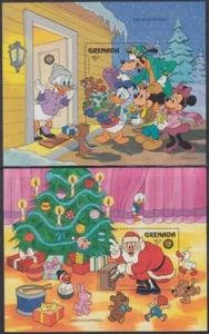 GRENADA #1414-5 DISNEY SET of 2 SOUVENIR SHEETS CELEBRATING CHRISTMAS 1986 - Picture 1 of 1