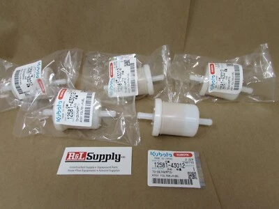5 GENUINE KUBOTA DIESEL ENGINE FUEL FILTER PART 12581-43012 - inline filter OEM