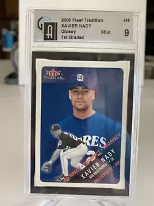 2000 Fleer Tradition 'Glossy' Xavier Nady RC #489 Graded 9 /1000 - Picture 1 of 2