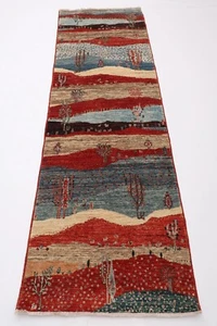 8 ft Hallway Tree of life Runner Rug Afghan Hand Knotted veg Dye Wool Rug - Picture 1 of 5