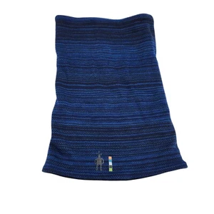 Smartwool Thermal Merino Wool Reversible Neck Gaiter Unisex Deep Navy Stripe - Picture 1 of 5
